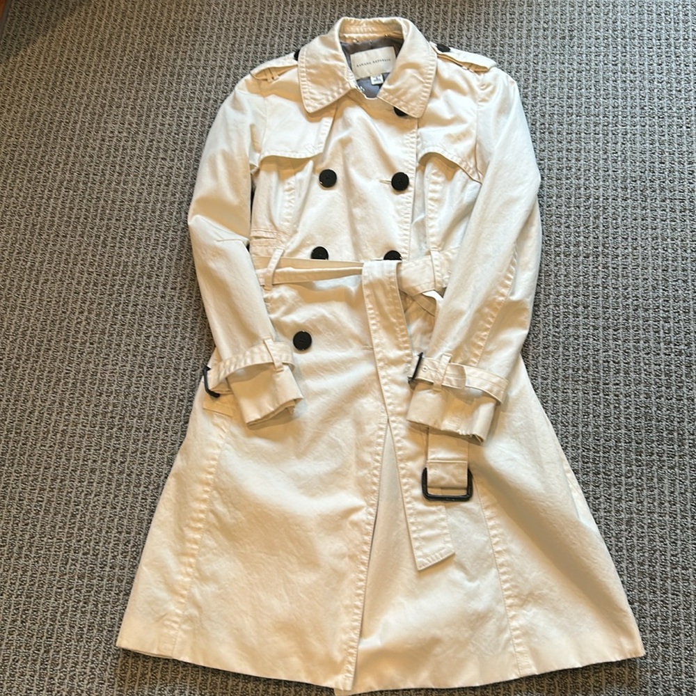 Banana Republic Trench Coat- Off White View 5